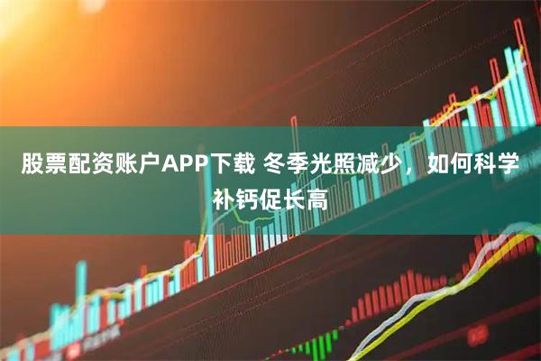 股票配资账户APP下载 冬季光照减少，如何科学补钙促长高